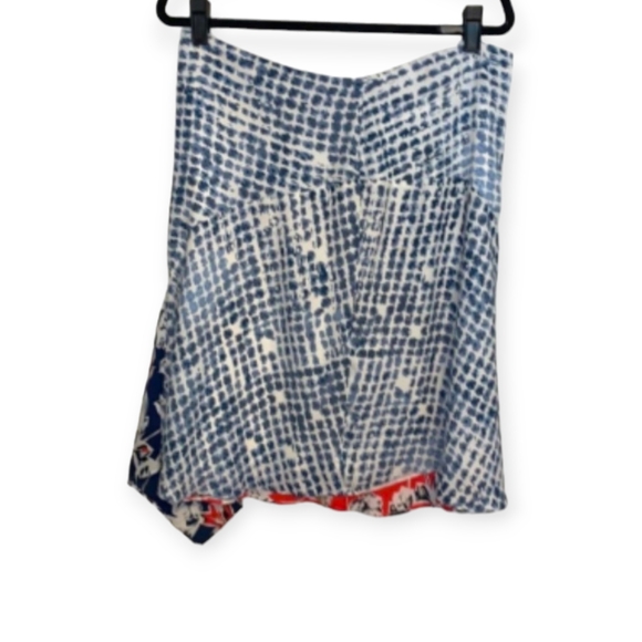 Ivanka Trump Red, White and Blue Floral Asymmetrical Skirt Lined sz 12 - Picture 4 of 7